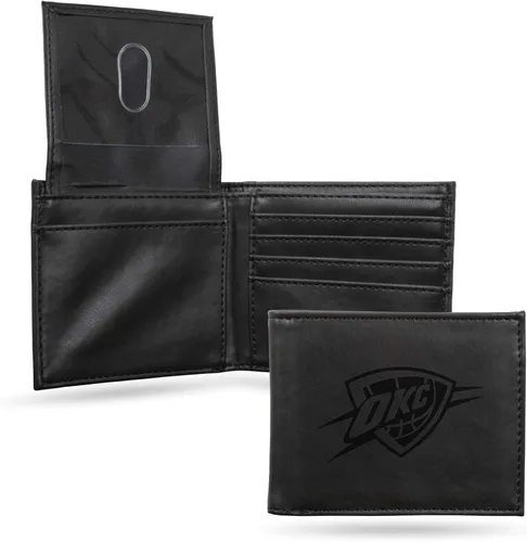 Vista 26 de Rico Industries - Cartera de diseño delgado con grabado láser de la NBA, cartera con grabado láser estilo billetera - Gran regalo