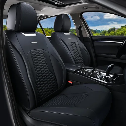 Vista 27 de Coverado - Fundas de asiento delantero de coche, fundas de asiento de cuero de lujo para automóviles, fundas de asiento de automóvil protectoras