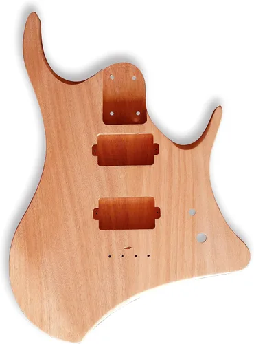 Vista 2 de BexGears DIY estilo sin cabeza kits de guitarra eléctrica cuerpo de caoba duro arce cuello usted construye la guitarra