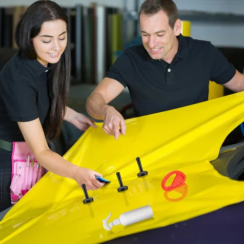 Vista 2 de Kit de tintado de ventana DIYSELF, kit de herramientas de envoltura de vinilo de 19 piezas, kit profesional de envoltura de auto, herramientas