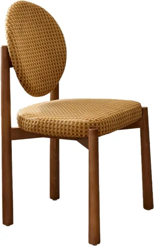Vista 17 de Upholstered Dining Chairs with Fabric/Plush Cushion, Wooden Dining Room Chair Set of 1/2/4, Kitchen Chair for Living Room Balcony Black+brown