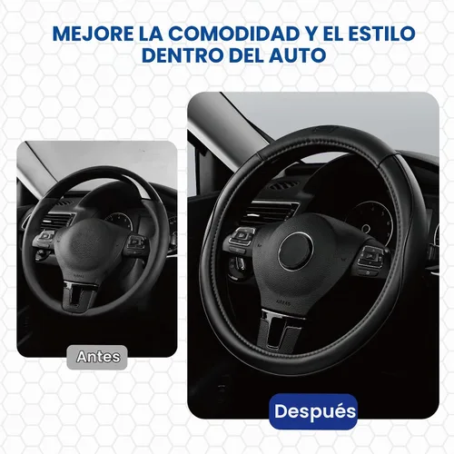 Vista 6 de Skechers Funda de volante de espuma viscoelástica, Funda de volante de microfibra con ribete deportivo de ajuste universal de 14" 1/2-15" Protector
