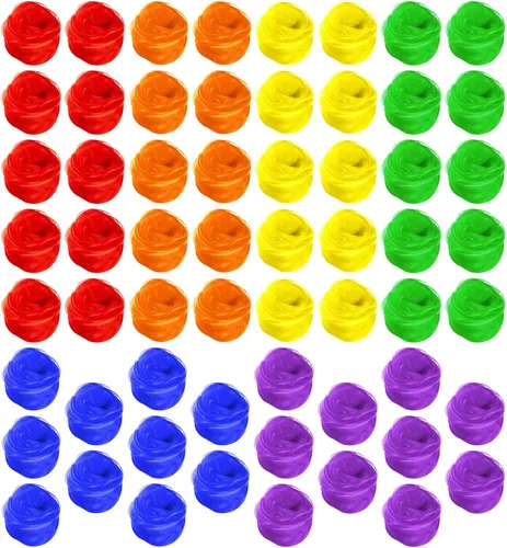 Vista 9 de Zhanmai 60 bufandas cuadradas sedosas para bailar, accesorios de trucos, accesorios de rendimiento, bufandas, bufanda de banda rítmica, 24 x 24