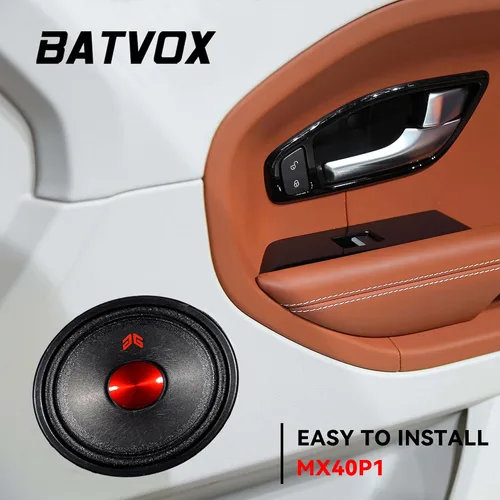 Vista 7 de MX40P1 - Altavoz de rango medio de 4 pulgadas, tapa antipolvo roja, 120 W máximo, 4 ohmios, altavoces de puerta de audio de alta calidad para coche