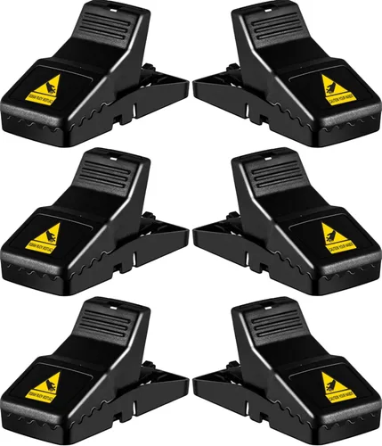 Feeke Trampa para ratas, trampas grandes para ratones, trampas para ratones en interiores para el hogar, trampas de matanza instantánea para