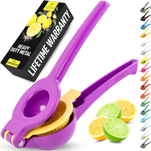 Vista 13 de Zulay Kitchen Exprimidor de Limón 2 en 1 de Metal - Exprimidor Manual Resistente de Máxima Extracción que Obtiene Hasta la Última Gota - Exprimidor