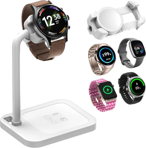 Vista 12 de Base universal ajustable para reloj inteligente y soporte de seguimiento de fitness, base de carga de reloj, compatible con Samsung, Xiaomi, Amazfit