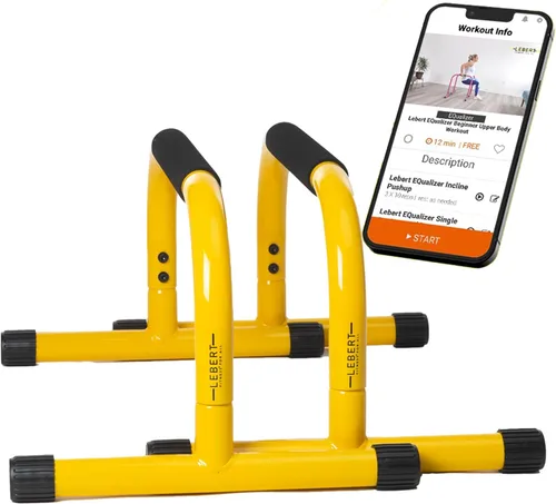 Vista 8 de Lebert Parallette Bars - Equipo de entrenamiento de peso corporal resistente para inmersiones, flexiones, sesiones en L y entrenamientos de núcleo