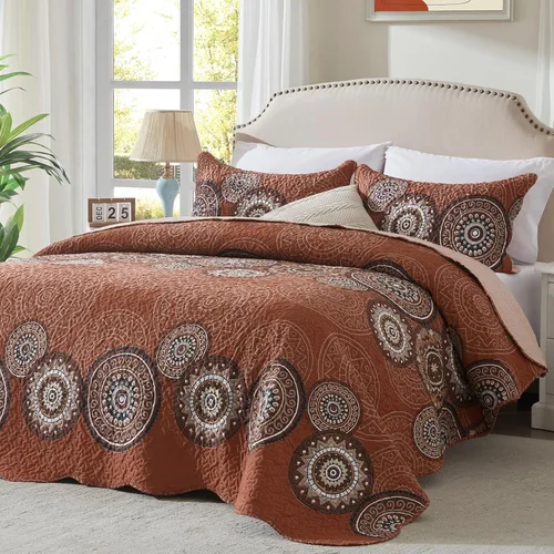 Vista 26 de LEAONME Juego de edredón de 3 piezas tamaño matrimonial/queen, juego de ropa de cama ligero de microfibra para todas las estaciones, funda de cama