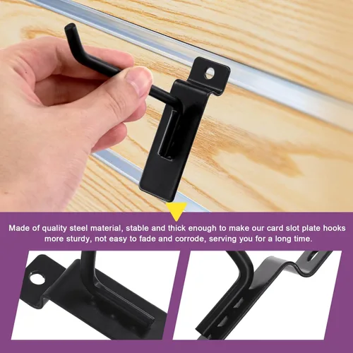 Vista 4 de Swpeet Kit surtido de 20 ganchos de pared resistentes de 2 pulgadas, accesorios Slatwall, ganchos para panel de pizarra, organización de garaje