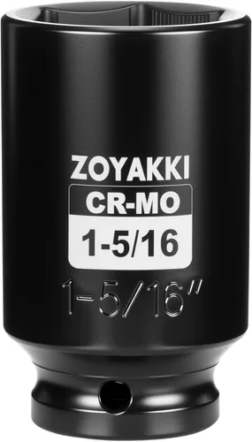 Vista 28 de Juego de llaves de impacto de 6 puntas de 1/2 pulgada - 1-1/2" (SAE), CR-MO, llave de eje de 1/2 pulgada de 6 puntas para fácil remoción de tuercas