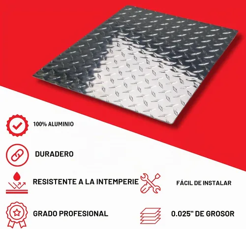 Vista 3 de EAGLE 1 Placa de aluminio con relieve en forma de diamante de 8 pies de largo - Protector de grava para remolque de carga, múltiples anchos