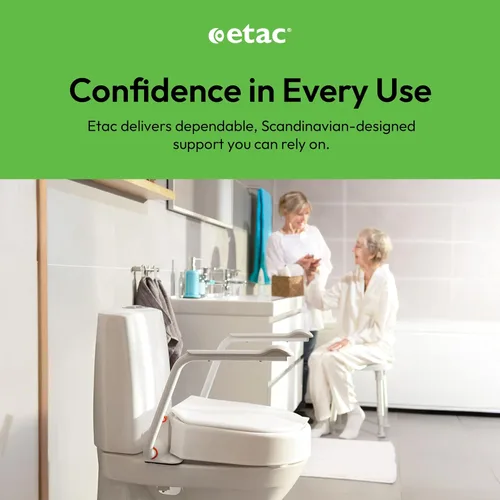 Vista 7 de Etac Hi-Loo - Asiento de inodoro elevado con brazos para ancianos, 4