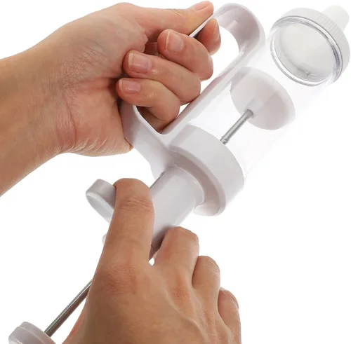 Vista 4 de Hemoton Juego de herramientas de prensa de galletas con 6 boquillas para hacer galletas y herramienta de decoración para el hogar, molde