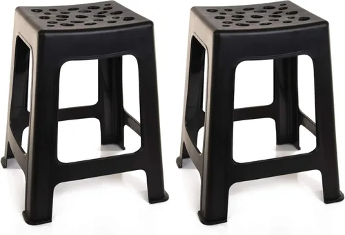 Vista 11 de Mintra Home Taburetes de plástico ligeros, paquete de 2 (18 pulgadas de altura, amarillo)