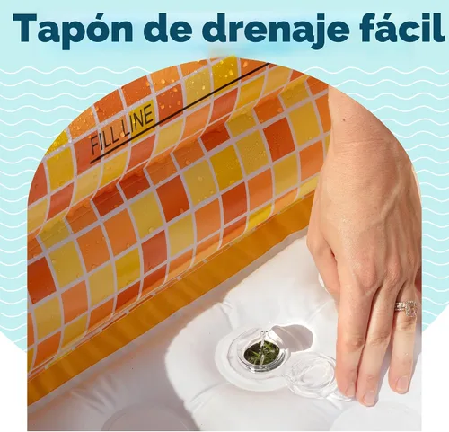 Vista 7 de Piscina inflable 3 en 1 para bebés, asas de agarre seguro patentadas, suelo suave y drenaje, juguetes de agua de verano, regalos de primer Burst