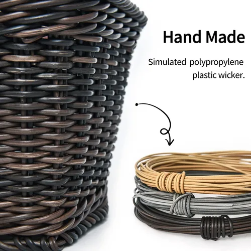 Vista 3 de GRANNY SAYS Cesta de bicicleta, cesta de mimbre para bicicleta, cesta de bicicleta tejida a mano, cesta de mimbre desmontable para manillar delantero