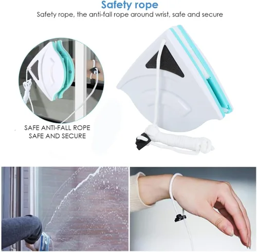 Vista 5 de Limpiador magnético de ventanas, cepillo de limpieza de ventanas de doble cara, limpiacristales, herramienta magnética de limpieza de ventanas