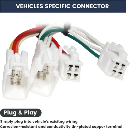 Vista 4 de MECMO Arnés de cableado de remolque de 4 pines 56434 para Toyota RAV4 y RAV4 Prime Hybrid 2019-2024, conector T de acoplamiento simple personalizado