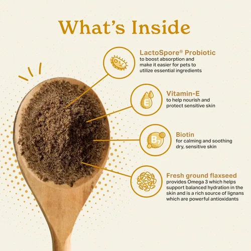 Vista 3 de The Missing Link Suplemento de Piel y Pelaje + Probióticos Bolsa de 1 Libra – Potente Polvo de Superalimento para Perros que Apoya la Piel Saludable