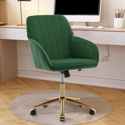 Vista 16 de Velvet Adjustable Office Chair with Swivel Wheels, Ergonomic Executive Chair for Bedroom, Study and Dressing Table, Comfortable for Long Sitting