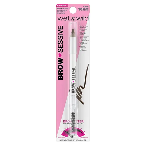 Vista 6 de wet n wild Brow-Sessive Lápiz de Cejas, Brocha Spoolie de Doble Punta Ultra-Precisa para Modelado Perfecto Construible y Mezclable, Tonos Naturales
