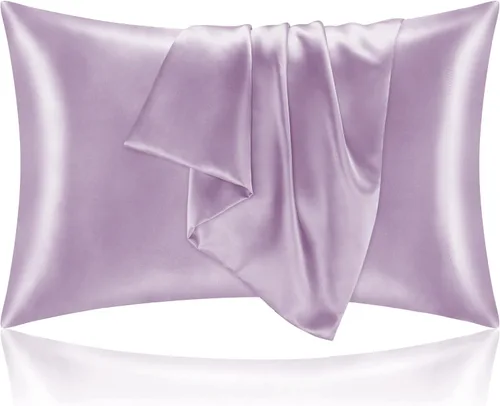 Vista 21 de BEDELITE Funda de almohada de satén para cabello y piel, súper suave y refrescante similar a las fundas de almohada de seda, paquete de 2 con cierre