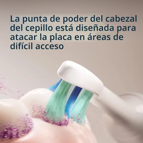 Vista 4 de Philips Sonicare C2 Plaque Control - Cabezales de repuesto genuinos para cepillo de dientes eléctrico, Blanco, paquete de 3, HX9023/65
