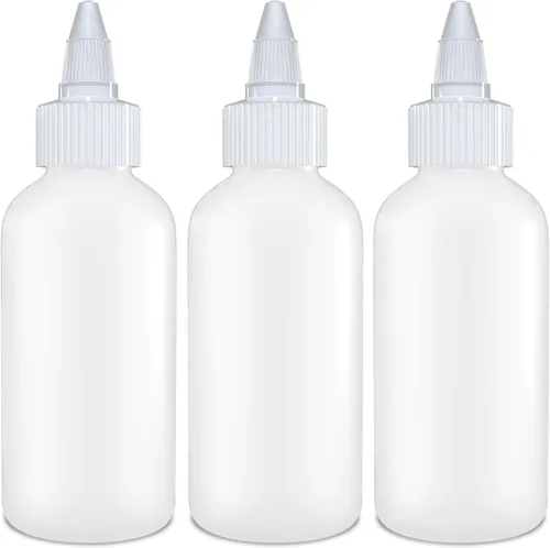 BRIGHTFROM Botellas aplicadoras con tapa giratoria, botellas de plástico vacías de 4 onzas, boquilla de apertura y cierre, a prueba de fugas,