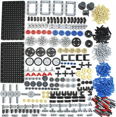 Vista 8 de 496 piezas técnicas piezas de bloques de construcción engranajes eje pin conector compatible con la marca principal juguete técnica leva engranajes