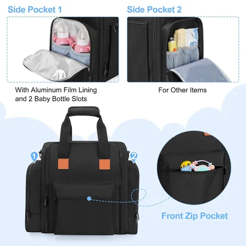 Vista 4 de YARWO Estuche de transporte compatible con Baby Brezza Formula Pro Mini dispensador de fórmula, calentador de botellas aislado bolsa de viaje