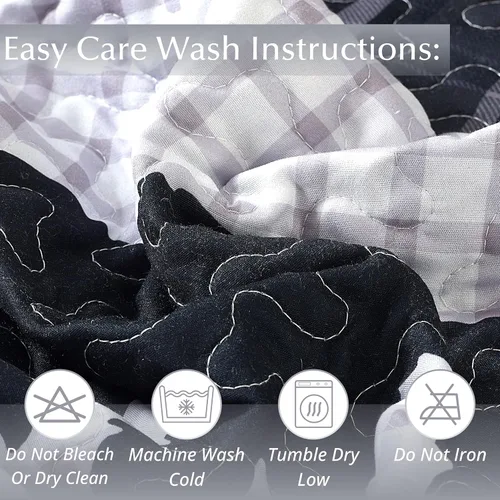 Vista 4 de Virah Bella Juego de ropa de cama de 2 piezas, tamaño matrimonial/queen, juego de edredón reversible rústico con fundas de almohada decorativas