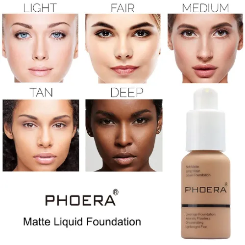 Vista 4 de PHOERA - Base de maquillaje líquida mate suave y impecable para mujeres. (porcelana #101)