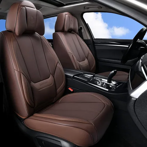 Vista 54 de Coverado Fundas de asiento de automóvil, fundas de asiento delantero, funda de asiento de automóvil beige, protector de asiento de automóvil