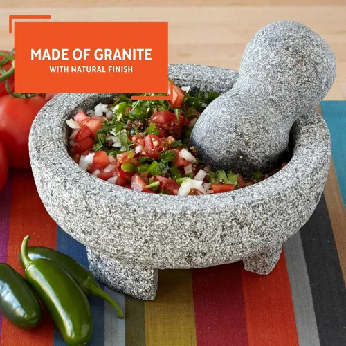 Vista 3 de IMUSA USA Granite Molcajete - Molinillo de especias de 6 pulgadas, color gris