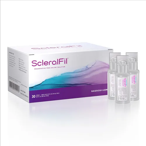 ScleralFil Solución salina libre de conservantes para lentes esclerales, solución de enjuague isotónico tamponado e inserción para contactos suaves