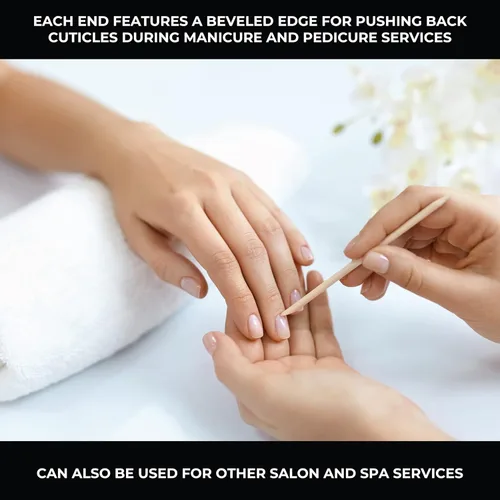Vista 8 de ForPro Palitos de cutícula de madera de abedul, doble cara, empujador de cutículas multiusos para manicura y pedicura, 7 pulgadas de largo, 500