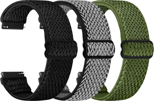 Vista 15 de Correa de reloj de liberación rápida – 0.709 in, 0.748 in, 0.787 in, 0.866 in, 0.945 in, correas de reloj de nailon elástico ajustable Solo Loop