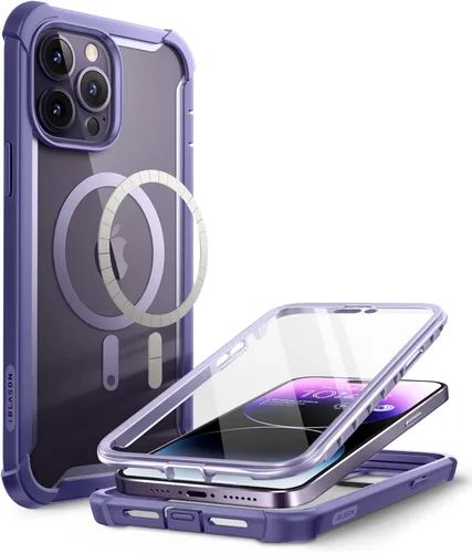 Vista 12 de i-Blason Ares - Funda para iPhone 14 Pro Max [protector de pantalla integrado] [protección de grado militar] Funda transparente delgada de cuerpo