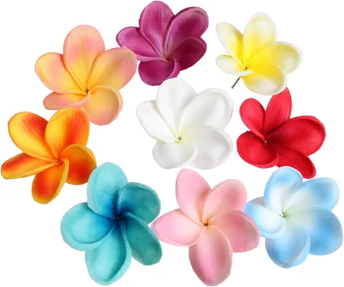 Vista 5 de 10 piezas de flores artificiales de tacto real, no de seda, con tallo para decoración de pasteles y ramos de boda (azul oscuro)