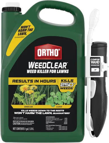 Ortho WeedClear herbicida para césped con Comfort Wand, mata más de 250 malas hierbas incluyendo diente de león y trébol, 1 galón.