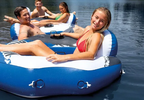 Vista 4 de Intex 58854EP River Run Connect Lounge - Tubo de agua flotante inflable (paquete de 7)