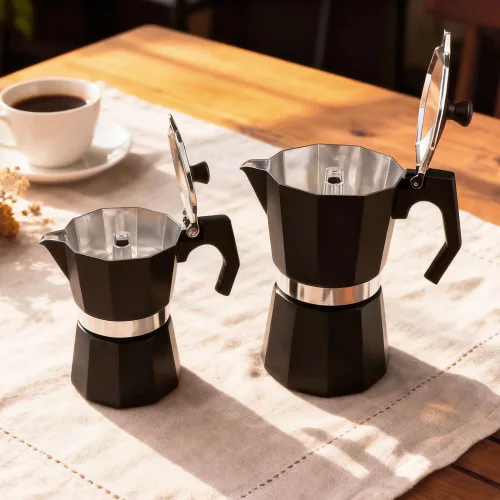 Vista 7 de wedrink Cafetera de Espresso de 3 Tazas para Estufa, Olla de Moka de Aluminio Percolador (150ml)