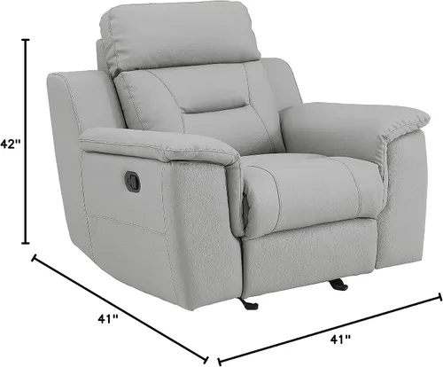 Vista 13 de Blackjack Furniture Walker Leather Match - Sofá reclinable tapizado para sala de estar, madera avellana Beige
