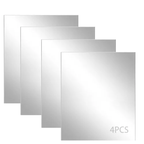 Paquete de 4 hojas acrílicas espejadas plateadas de 8 x 12 pulgadas, hojas acrílicas de espejo de 1/8 pulgadas de grosor para manualidades de corte