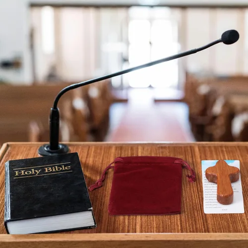 Vista 6 de Queekay Juego de 12 pequeñas cruces de madera a granel a granel de bolsillo de oración de mano cómodas cruces con bolsa de terciopelo y tarjetas
