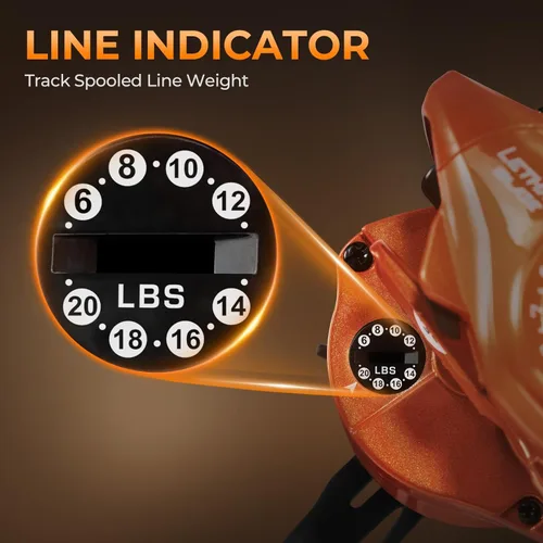 Vista 11 de KastKing Lethal Blaze - Combo de caña de pescar y carrete de doble punta, combo de spinning y baitcaster, diseño de patrón de llama, caña de grafito