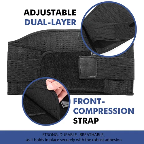 Vista 3 de Cinturón de soporte lumbar para levantar la espalda, hernia de disco, ciática, alivio del dolor, soporte lumbar transpirable para hombres y mujeres