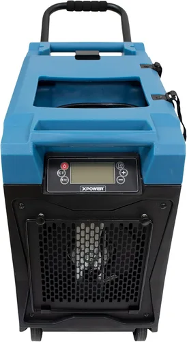 Vista 2 de XPOWER XD-85L2 - Deshumidificador comercial LGR de 145 pintas con bomba de purga automática, manguera de drenaje, mango y ruedas para restauración