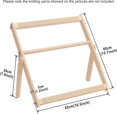 Vista 2 de WILLOWDALE Telar de Tejer, Kit de Telar de Madera de 16.5" L x 15.7" W, Telar de Tapicería para Arte de Tejido Creativo DIY y Manualidades, Ideal